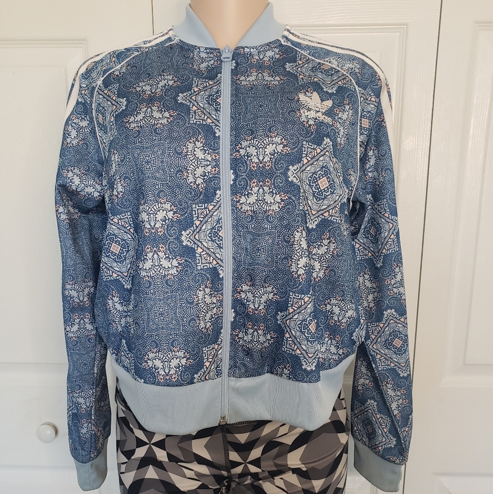 Juniors Adidas 3 Stripes Paisley Geometric pattern track jacket